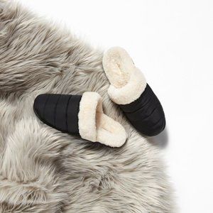 Mule Slipper in Black Nylon - Size 7